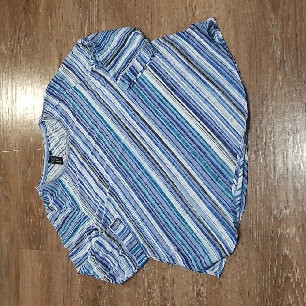 (M) Focus Casual Life Striped Lightweight T-Shirt Weekend Colorful Seasonal